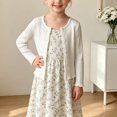 thumbnail image 4 of Gubotare Baby Girl Cardigan Sweaters Girls Casual Open Front Long Sleeve Cardigan Pocket Fashion Sweater Outwear 18 24 Months (White,18-24 Months), 4 of 9