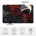 thumbnail image 4 of Red Orange Roses Doormat Outdoor Entrance 24"x36", Elegant Romantic Flowers Pastoral Absorb Moisture Dirt Door Mats, Non-Slip Rubber Backing Floor Mats Indoor, Low-Profile Front Door Rugs, 4 of 9