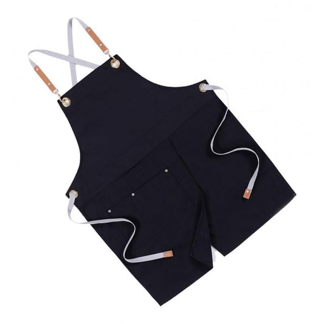 Delantal De Mezclilla Negro Para Hombre Para Mujer Delantal De Cocina De Jean Ajustable Con Bolsillo Sunnimix Delantal de mezclilla derramada unisex