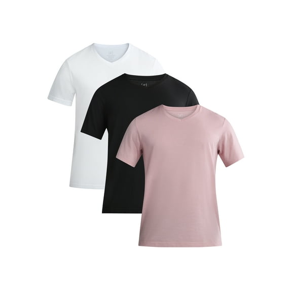George Men's and Big Men's Lightweight V Neck Tee with Short Sleeves, 3-Pack, Sizes XS-3XL