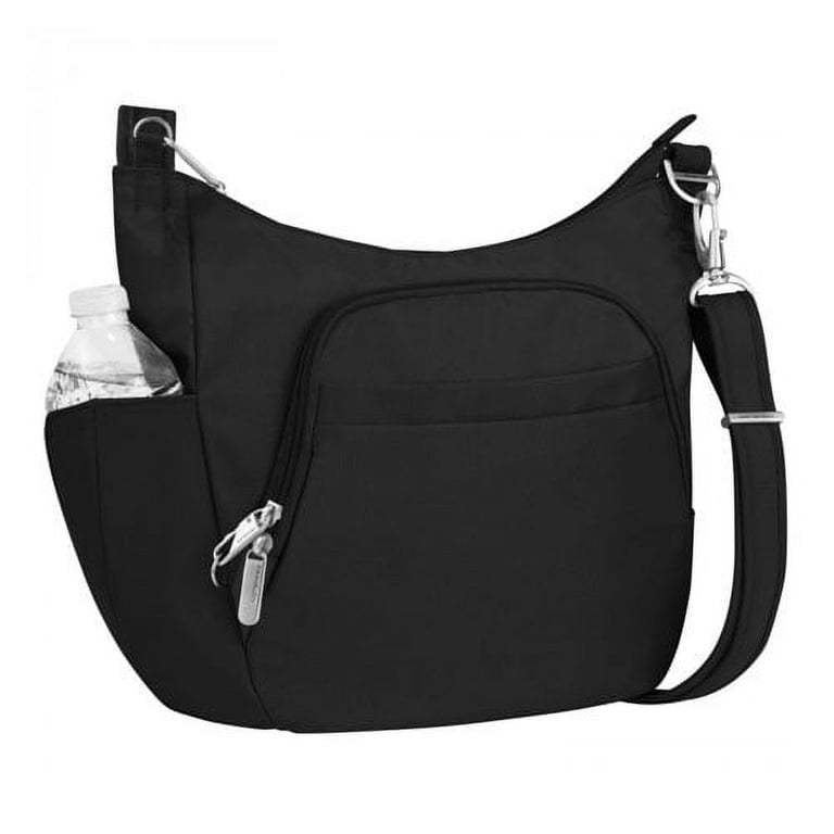 Travelon Anti-Theft Crossbody Shoulder Bucket Bag - Black  display picture 1