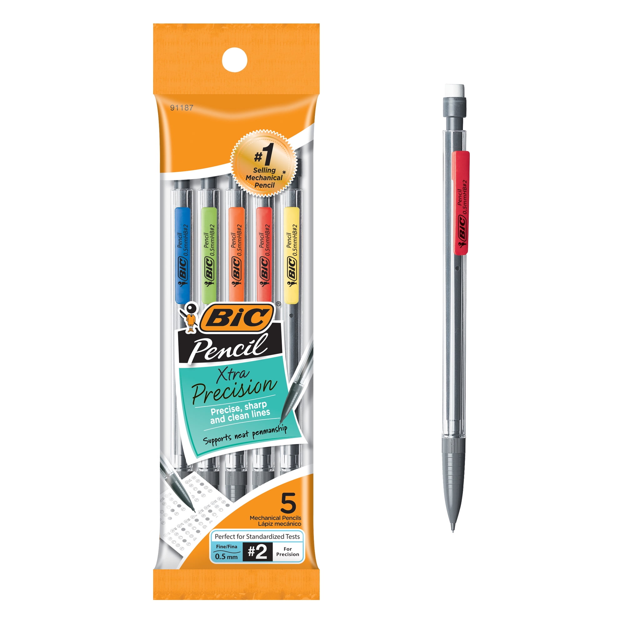 Fine Point - 24 Pencils BIC Mechanical Pencil with Colorful Barrels 0.5 mm