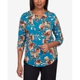thumbnail image 4 of Alfred Dunner Womens Petite Tossed Floral Shirttail Hem Top, 4 of 6