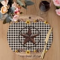 thumbnail image 3 of Star Country Round 13 Inch Placemats Set of 2, Farmhouse Sunflower Texas Retro Checkered HeatResistant Non Slip Place Mats for Dining Table, Wipeable Braided Kitchen Table Mats for Housewarming, 3 of 9