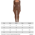 thumbnail image 3 of Trajes de ropa activa para mujer Mono de ropa deportiva con cuello cuadrado para deportes (marrón L) JShteea Para Estrenar, 3 of 7