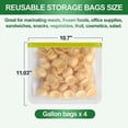 thumbnail image 2 of MesaSe Sacs de Rangement Alimentaires Réutilisables (Lot de 4 Sacs Gallon Réutilisables + Lot de 4 Sacs Quart Réutilisables) Sac de Congélation Réutilisable Étanche et Anti-Fuite Sans BPA Sac de Rangement Réutilisable pour Mariner les Viandes Salade Fr, 2 of 6