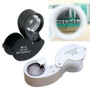 40X Illuminated Jewelry Loop Magnifier, XYK Pocket Folding Magnifying Glass Jewelers Eye Loupe with LED(LED Currency Detecting/Jewelry Identifying)