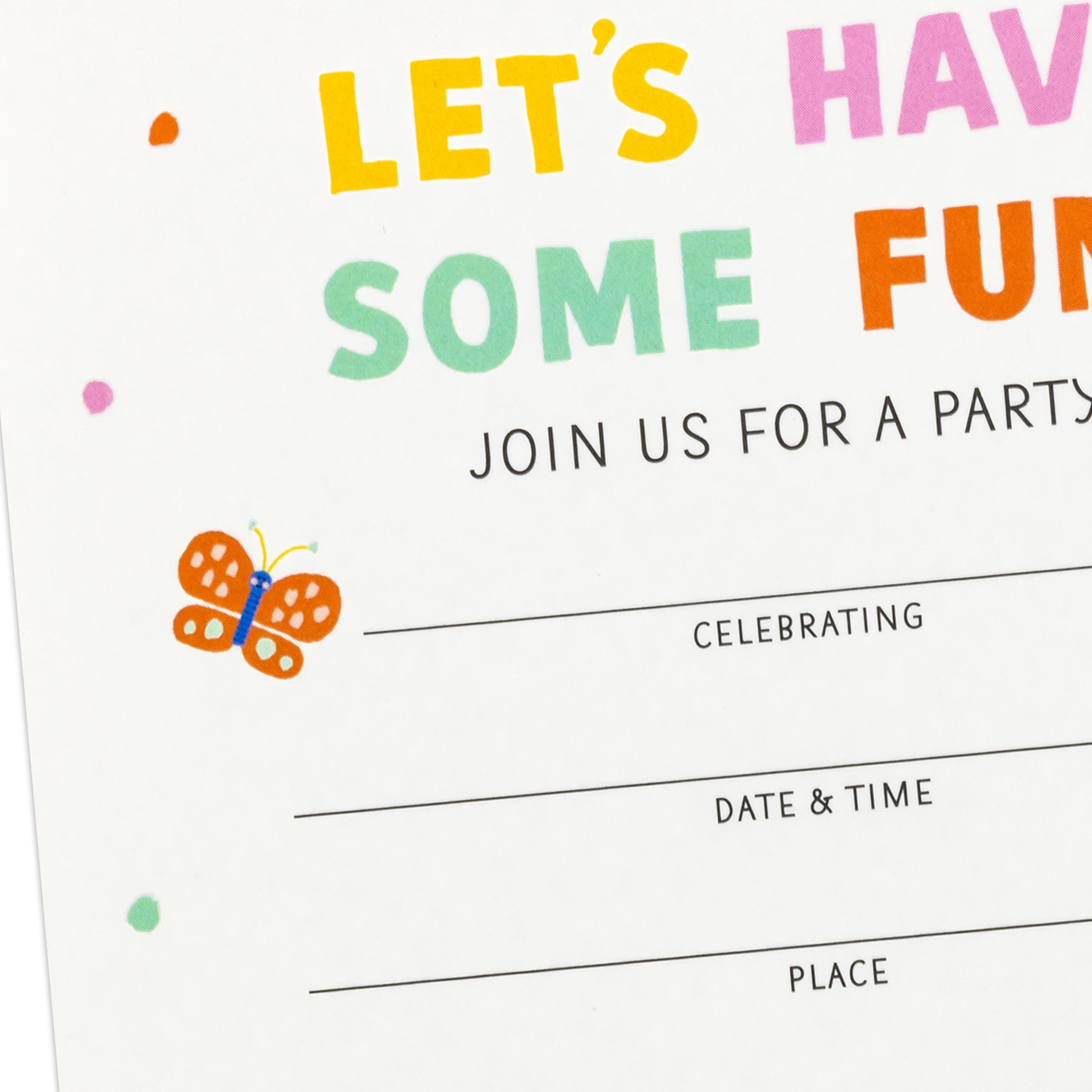 Hallmark Fill-in-the-Blank Kids Party Invitations (Colorful Snails), Pack of 10