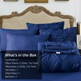 thumbnail image 2 of HAOK Twin Bed in a Bag Set 6 Piece-Pinch Pleat Down Alternative Comforter Set,Navy, 2 of 6