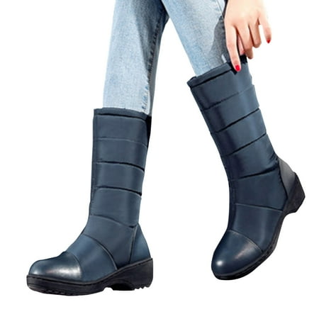 

Winter Warm And Plush New Flat Bottom Thickened Down Cloth Medium Snow Boots Large Women s Boots