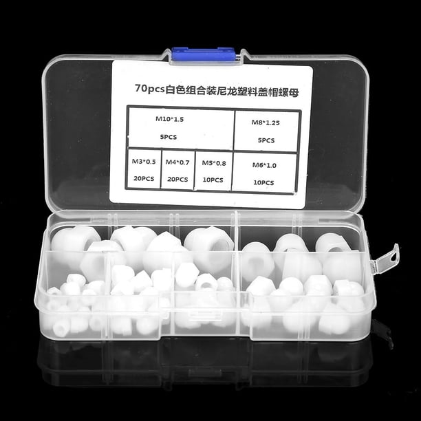 Tuerca ciega de cúpula, 70 piezas M3/M4/M5/M6/M8/M10 Tuerca bellota de nailon Tuerca bellota de nailon Diseño fácil de usar