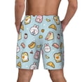 thumbnail image 2 of Lsque Mens Swim Trunks Rabbit Burger Coffee Pattern - Bathing Suit Compression Liner - Beach Swim Shorts Swimwear - (S-3XL) - Stretch Quick Dry -XX-Large, 2 of 9