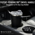 thumbnail image 4 of OUTSIDER Stainless Steel Vacuum Insulated Coffee Mug/Cup with Rotating Handle and Spill Proof Lid – Great Travel Tumbler for Outdoor, Home, Office – 17 ounces, Black, 4 of 10