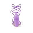 thumbnail image 2 of BLISSFUL STEP Women's Shoes Open Toe Lace Up Block Heel Strappy Heels Lavender 7, 2 of 7