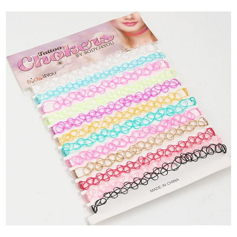 16 NEW COLOURS Classic 90s Tattoo Choker Necklace, Available in Bracelet  and Ring Set 