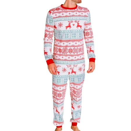

Lacyie Family Christmas Pajamas Parent-child Outfit for Family Christmas Deer Reindeer Printed Long Sleeve Tee and Bottom Loungewear