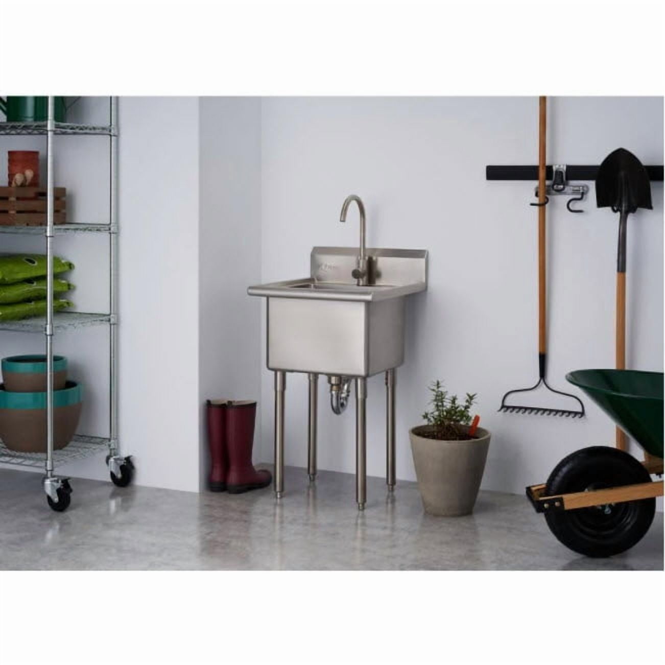 TRINITY EcoStorage® Stainless Steel Utility Sink w/ Faucet, NSF
