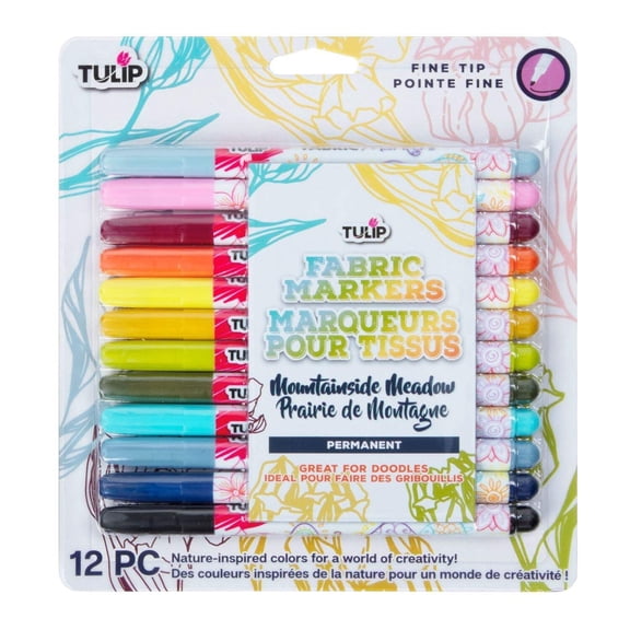 Tulip Mountainside Meadow Pastel Colors Fabric Markers 12 Pack