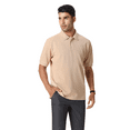 thumbnail image 2 of Zfeel Luxe Touch Men's Polo Shirt, 100% Cotton Plain Polo Shirt with Comfort & Style, Sand, 2XL, 2 of 5