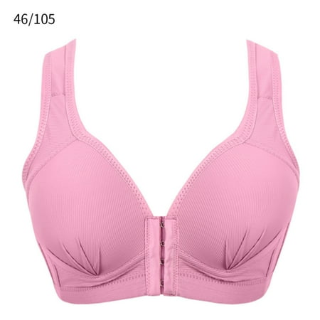 

Dido Wireless Bra Breathable Front Buckle Wide Strap Thin Underwear for Women Girl Purple Red 46/105