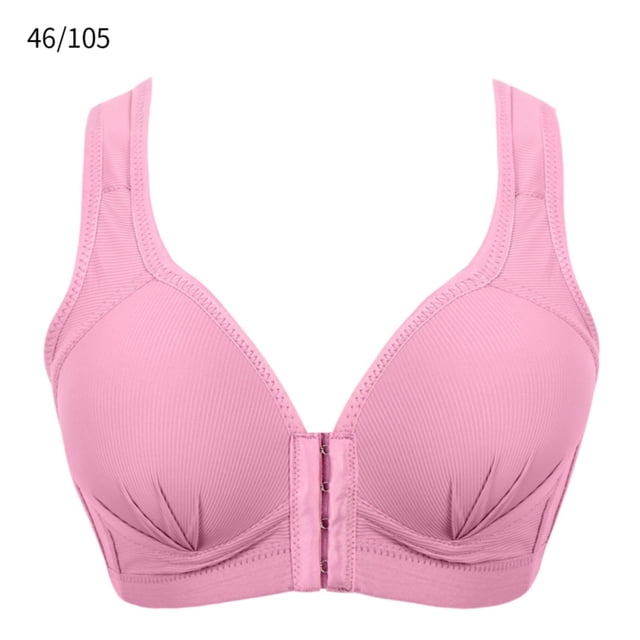 Sujetador Inalámbrico Transpirable Hebilla Frontal Correa Ancha Ropa Interior Delgada para Mujer Niña, Morado Rojo, 46/105 seitruly AP001203-36