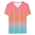 thumbnail image 5 of LVHAOGJOB Womens Tees V Neck Summer Shirts Short Sleeve Print Tops for Ladies Daily, 5 of 5