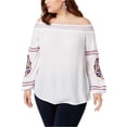 thumbnail image 1 of INC Blusa bordada con hombros descubiertos para mujer, blanco, 2X, 1 of 1