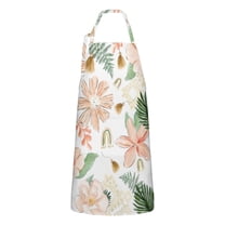 Pioneer Flower Floral Print Pattern Apron-Garden Aprons for Women with Pockets-Cotton Linen Waterproof Kitchen Cooking Gardening Aprons Adjustable for Kitchen,Cooking,BBQ and Salon 33x27 Inch