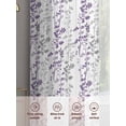 thumbnail image 6 of Purple Grey Botanical Sheer Curtains 54 Inch Length 2 Panels Set Window Treatments, Spring Floral Summer Farmhouse Rod Pocket Semi Curtains for Living Room/Bedroom/Kitchen Décor, 104"W x 54"L, 6 of 7