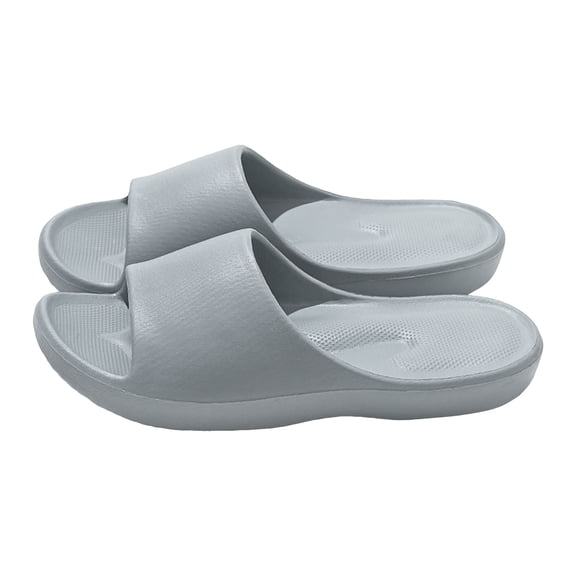 House Slippers for Women Men with Arch Support Slides Sandals Thick Soft Sole Cushion Slip on Bathroom Shower Shoes Gray Size 7.5