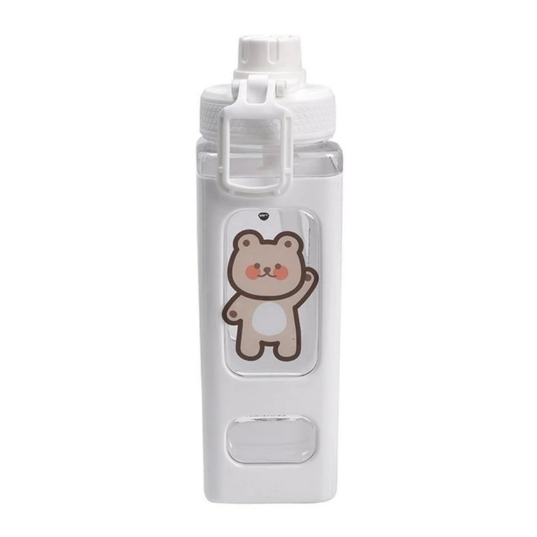 Cute Bear Water Bottle For Girls Kids Kawaii Plastic School Juice Milk Tea  Shaker Drinking Bottle Water Cup With Strap BPA Free