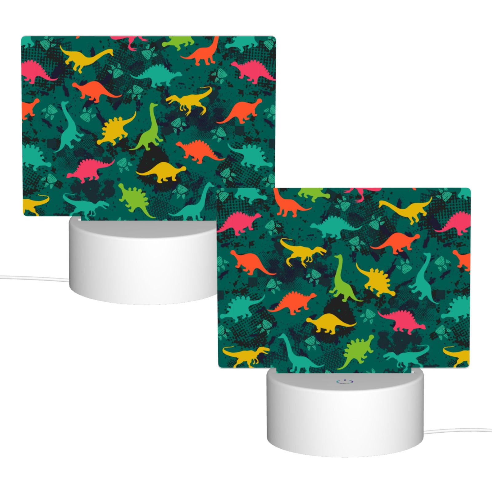 Kdxio Colorful Dinosaurs Rectangular Acrylic Night Light Acrylic Sleep Night Light Friend Gifts for Birthday Gifts for Women Teens Boys Girls