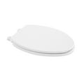 FBJ Oval Plastic Toilet Seat Soft Close in White, No Slam & Easy to