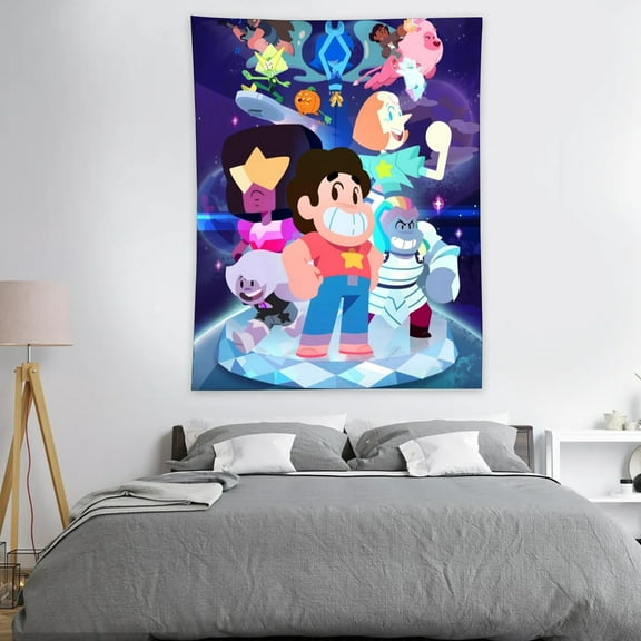 Steven Universe-Theme Anti-pilling Tapestry Gift Wall Hanging Backdrop for Room Bedroom Girls Fans Background Banner Party Birthday Supplies Decor