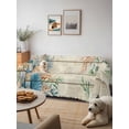 thumbnail image 6 of Beige Beach Coastal Couch Cover, Summer Nautical Coral Shell Botanical Vintage Sofa Cover Blanket for 1 Seat Cushion, Sectional Sofa Slipcover Furniture Protector for Living Room Bedroom 71''x91'', 6 of 9