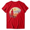 thumbnail image 5 of FASHOFT Graphic Tees for Women Tropical Print Tshirts Short Sleeve Crew Neck Vacation Summer Tops Red S, 5 of 5