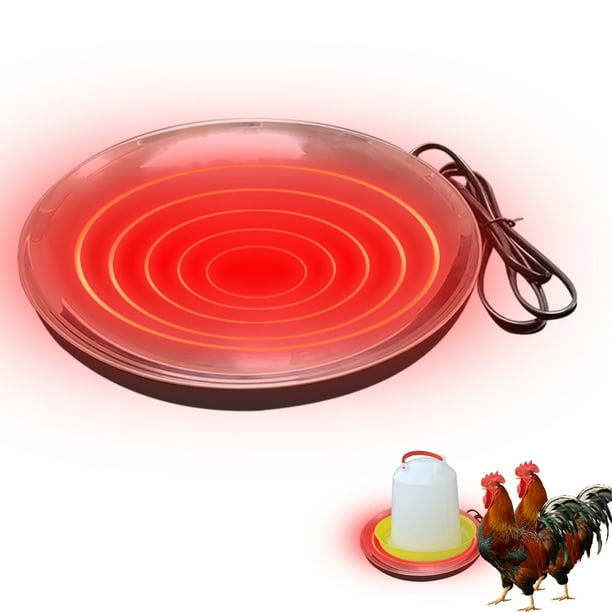 Fiudx Base para Calentador de Agua para Pollos, Bebedero Calentado de 110 V para Aves de Corral, Conductividad Térmica Eficiente, Fácil de Usar con Bebederos Metálicos, Protección Invernal para Galli