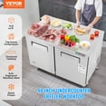 thumbnail image 3 of VEVOR 48" Commercial Frozen Refrigerator Sandwich & Salad Prep Table, 12.9 Cu. Ft Stainless Steel Refrigerated Food Prep Station with 2 Doors, Frost Free Refrigerator, 3 of 9