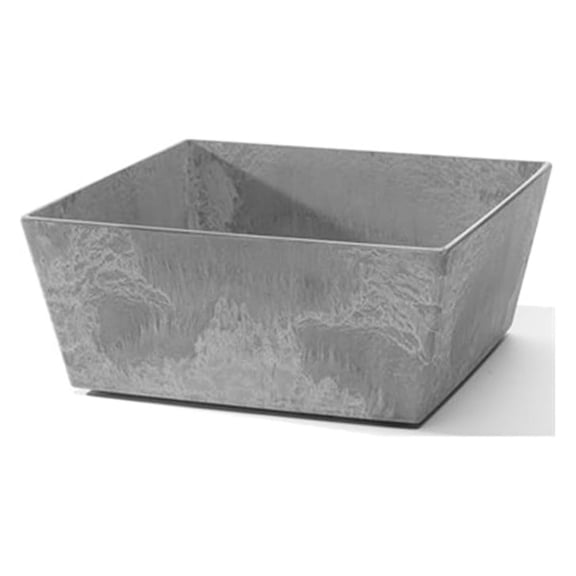 Ella Low Square 10" Planter, Grey