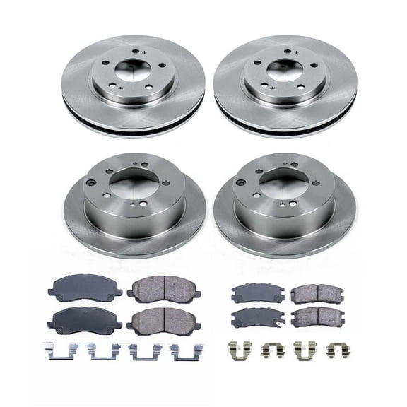Ultimate Brakes Front and Rear Ceramic Brake Pad and Rotor Kit with Hardware WM81260