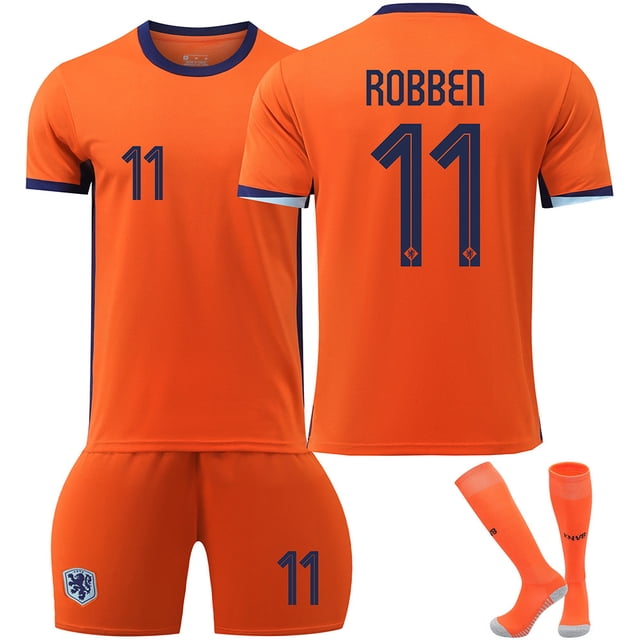 2024 European Cup Netherlands Home Football Jersey No. 11 Robben 10 Memphis Replica Player Name Jersey