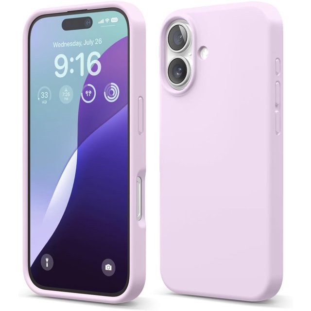 KOMI Compatible with iPhone 16 Pro Max Case, Premium Liquid Silicone Case, Full Body Protective Cover, Shockproof, Slim Phone Case, Anti-Scratch Soft Microfiber Lining, 6.9 inch Light Lilac
