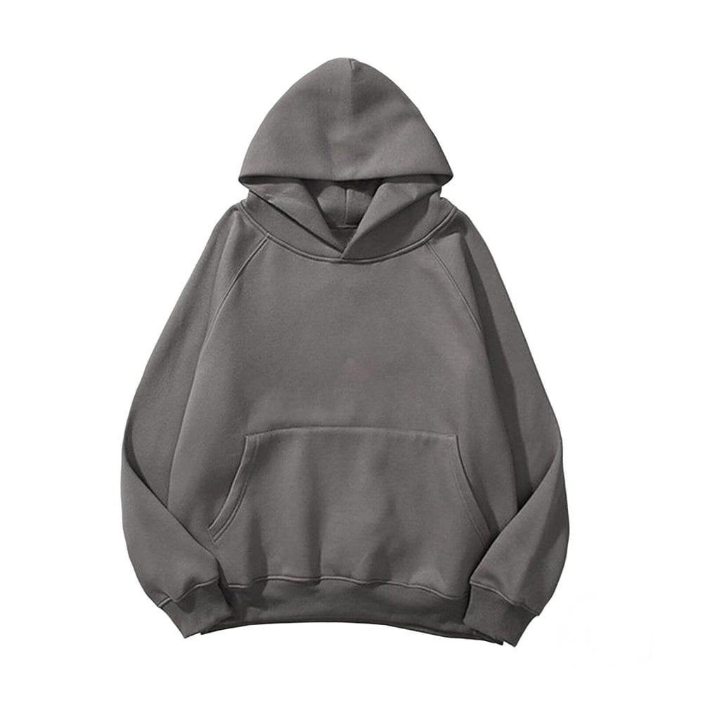 CNKOO Women Solid Basic Fleece Letter Loose Hoodie