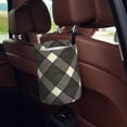 thumbnail image 5 of Round Car Trash Can 7×5.9in Waterproof, Durable, Not Easy To Fade, Easy To Install And Disassemble To Prevent Interior Pollution Argyle Plaid Dimgray_95746_3, 5 of 7