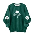thumbnail image 2 of hengsof Kids St Patricks Day Fleece Pullover, Print Casual Long Sleeve Round Neck Sweatshirt for Holiday, Children Ages 1 to 13 Years, Cozy Top, 2 of 5