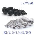 thumbnail image 2 of 5-50 Uds ISO7380 M2 M2.5 M3 M4 M5 M6 M8 304 A2 redondo de acero inoxidable o negro 10,9 grado cabeza de botón hexagonal tornillo Allen Dengxun unisex, 2 of 2