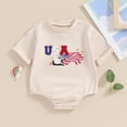 thumbnail image 2 of Bagilaanoe 4th of July Newborn Baby Boy Girl Rompers Star Embroidery Short Sleeve Bodysuit 3M 6M 12M 18M Infant One Piece Short Jumpsuit for Independence Day, 2 of 7