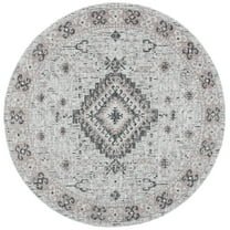 Safavieh Courtyard Davin Geometric Indoor/Outdoor Area Rug, Light Gray/Light Beige, 6'7" x 6'7" Round