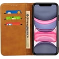 thumbnail image 3 of for iPhone 11 Wallet Case,Premium PU Leather Flip Folio Case with Card Slot,Kickstand Holder Magnetic Closure [TPU Shockproof Interior Protective Case] for iPhone 11,6.1",Khaki+Brown, 3 of 16