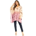 thumbnail image 5 of Sakkas Adalwin Third Tie Dye Desert Sun Circle Ponch Tunic Top Blouse W/Embroidery - 44-BurgundyBrown - One Size, 5 of 5